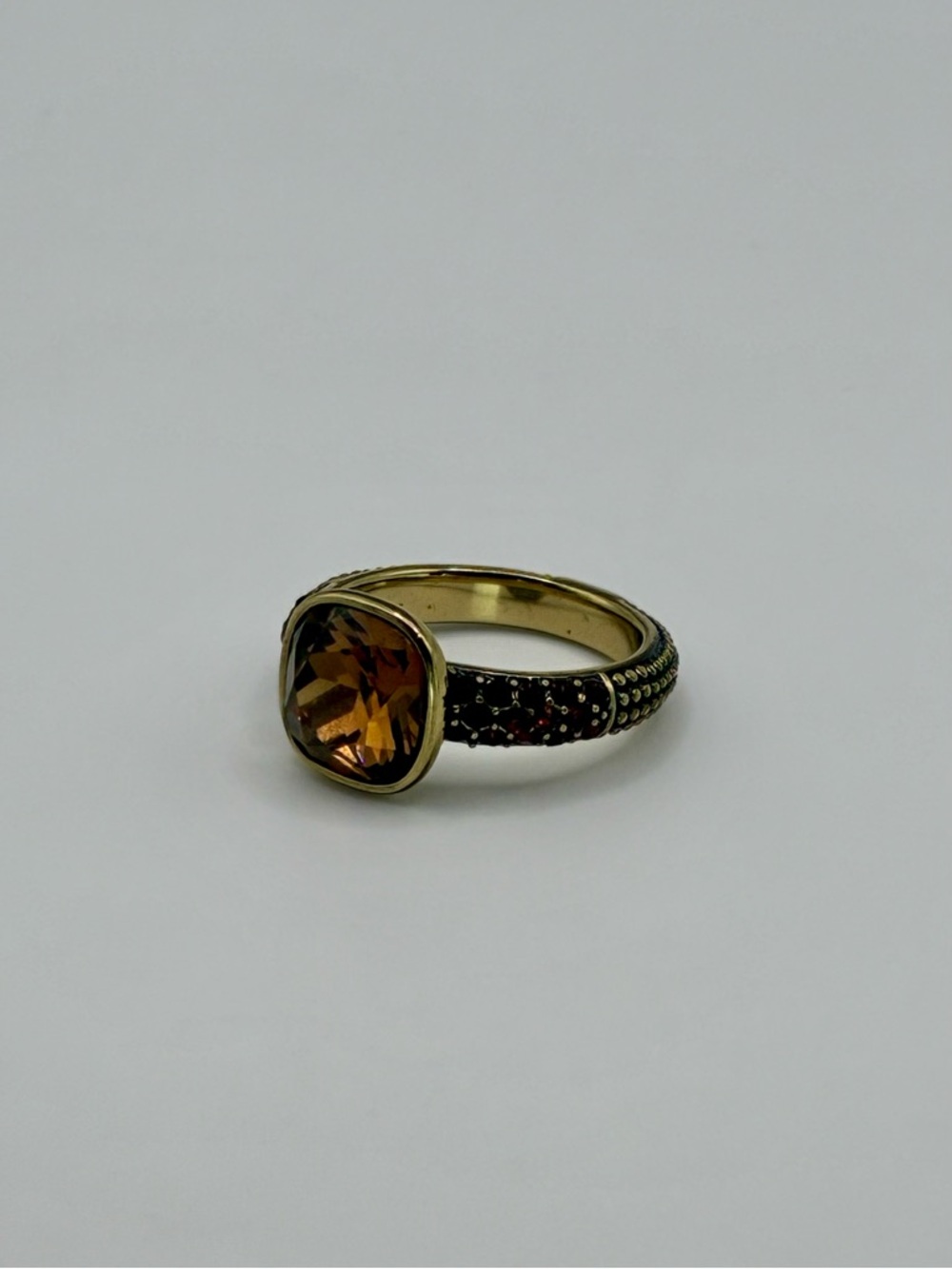 Heidi Daus Smoky Topaz-Tone Crystal Statement Ring Size 8 - Picture 3 of 10